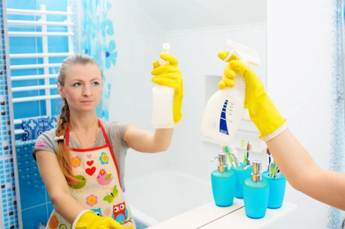 Barnes Cleaners staff preparing for a safe cleaning task