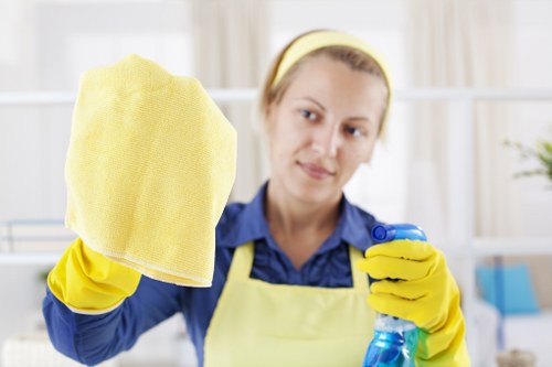 Professional cleaner in Barnes preparing a tidy living space