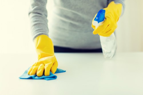 Team member completing a site risk assessment before cleaning